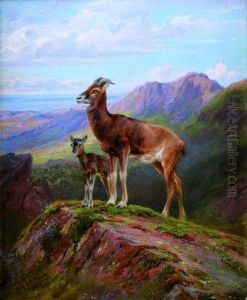 Bouquetins En Montagne by Rosa Bonheur