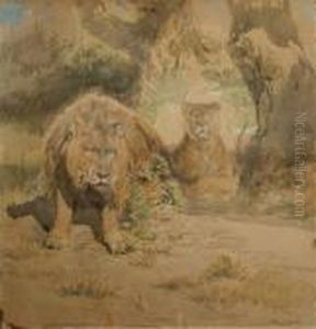Lion And Lioness by Rosa Bonheur