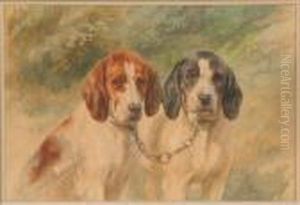 A Pair Of Tame Hunting Dogs by Rosa Bonheur