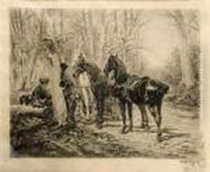 Veneurs Et Meute En Foret by Rosa Bonheur