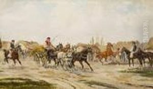 Horsemen In A Rural Village by Rosa Bonheur