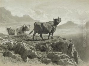 Cattle In The Highlands Greeting The Dawn by Rosa Bonheur