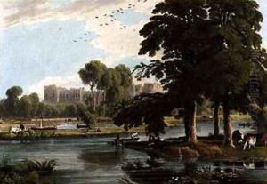 View of Windsor Castle from the playgrounds of Eton College by William Havell
