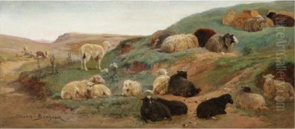 Sheep In A Mountainous Landscape - view 1