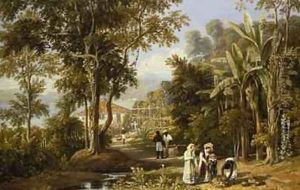 Garden Scene on the Broganza Shore Rio de Janeiro