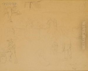 Three Sketches by Rosa Bonheur