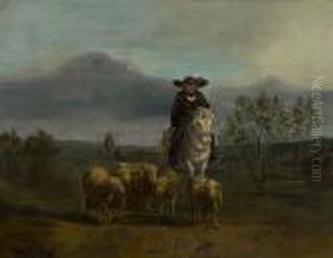 A Shepard And His Flock. by Rosa Bonheur