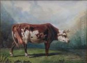 Vache Dans Un Paysage Montagneux Aquarelle