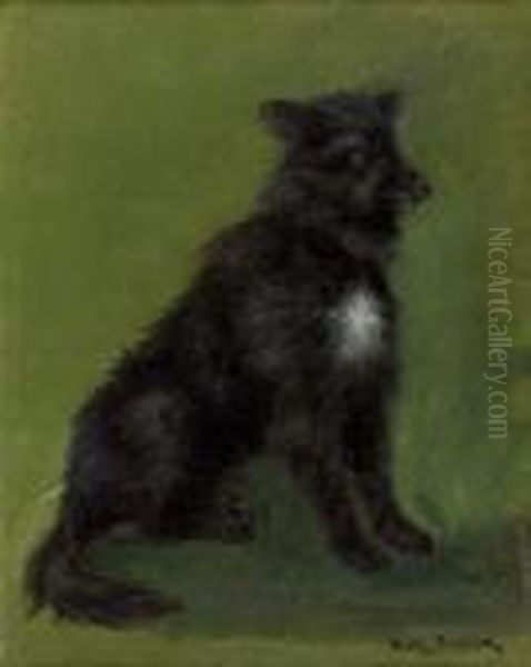 Chien Noir Assis - view 1