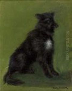 Chien Noir Assis by Rosa Bonheur