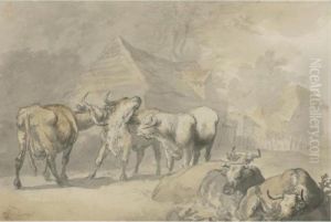Cows In A Hamlet by Rosa Bonheur