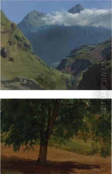 Landscape Studies: Pyrenees And Tree (two Works) - view 1
