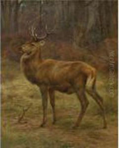 Stag In An Autumn Landscape by Rosa Bonheur
