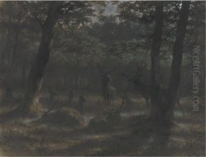 Deer In The Moonlight by Rosa Bonheur