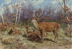 A Buck And Doe In The Forest by Rosa Bonheur