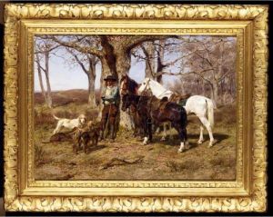 Une Halte Dans La Foret by Rosa Bonheur