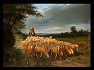 Auf Dem Heimweg Am Waldesrand by Rosa Bonheur
