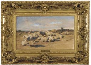 A Shepherd With His Flock Of Sheep by Rosa Bonheur