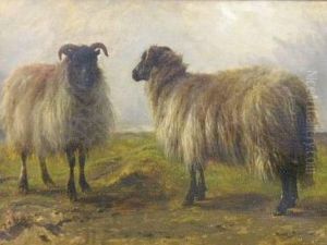 Two Sheep In A Landscape by Rosa Bonheur