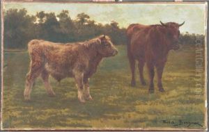 Taureau Et Vache Au Pre by Rosa Bonheur
