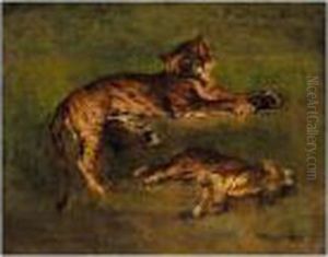 Deux Tigres by Rosa Bonheur