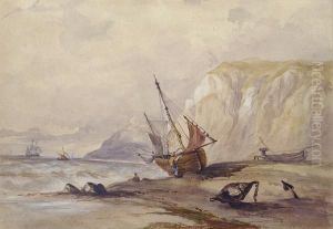 Barca Di Pescatori In Secca by Richard Parkes Bonington