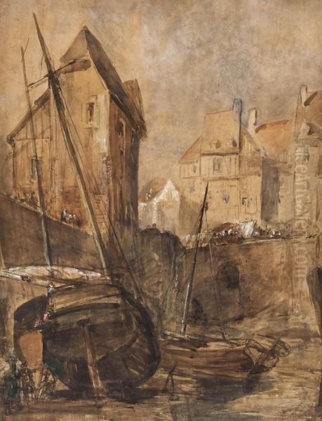 Northern French Harbour Scene - view 1