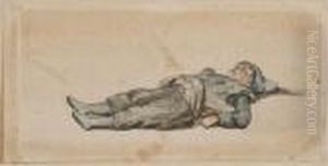 Le Petit Pecheur Endormi by Richard Parkes Bonington