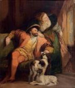 Francois Ier Et Marguerite De Navarre by Richard Parkes Bonington