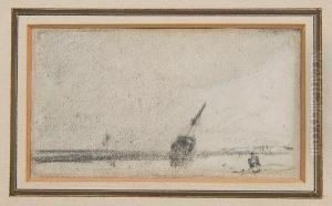 Coastal Scene With Vessels by Richard Parkes Bonington