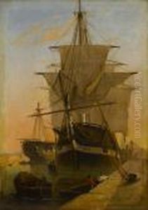 Vor Anker Liegende Segelschiffe