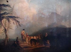Paisaje, Campesinos Y Burros by Richard Parkes Bonington