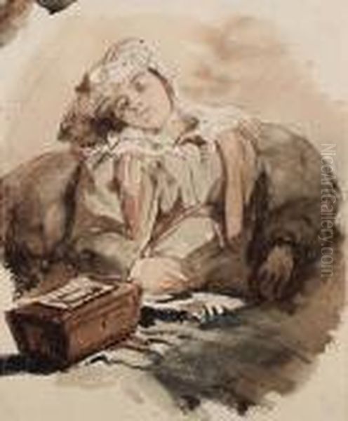 Study Of A Young Lady Sleeping (recto) And Study Of A Young Womanwearing A Hat (verso) - view 1