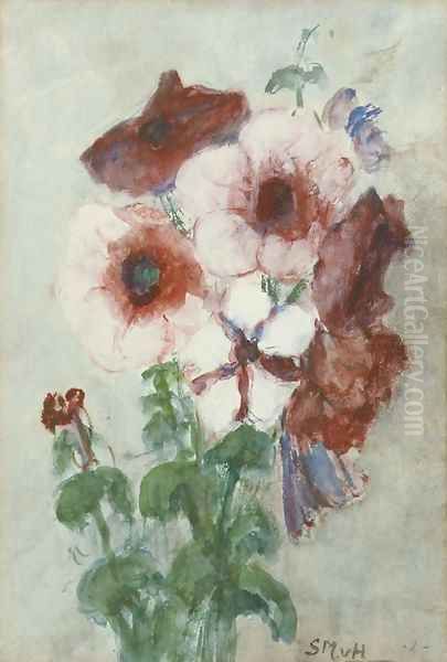 A swag of pink flowers - view 1