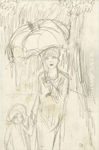Femme Au Parapluie by Pierre Bonnard