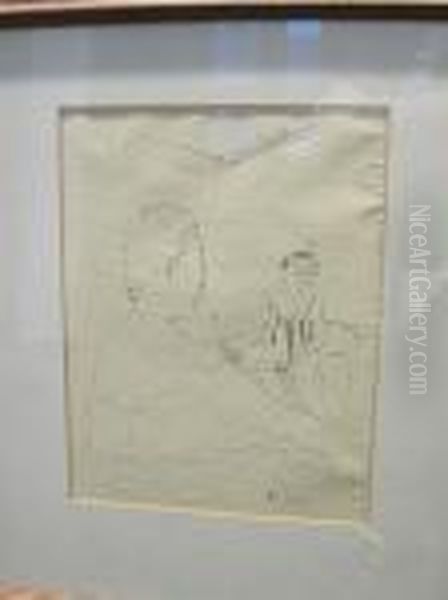 Two Seated Figures - Illustration To Saute Monique - view 1