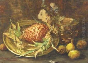 Still life with a mortar and a pineapple by Sientje Mesdag Van Houten
