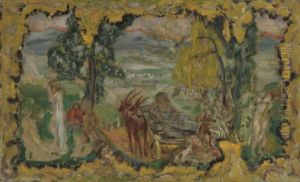 Paysage Anime De Baigneuses by Pierre Bonnard