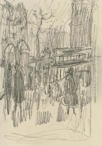 Personnages Dans Une Place