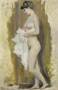 Nu Debout A La Serviette by Pierre Bonnard
