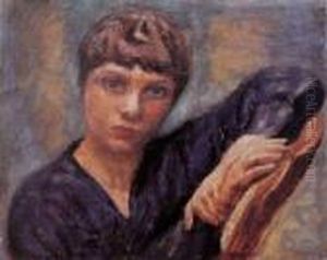 Jeune Fille Au Corsage Bleu by Pierre Bonnard