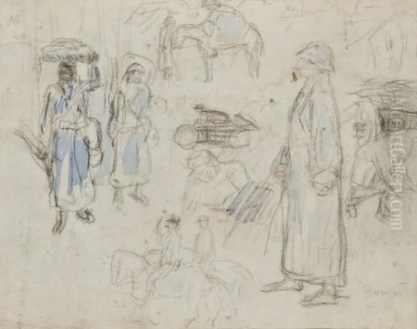 Dessin De Guerre, Feuille D'etudes, Soldats - view 1