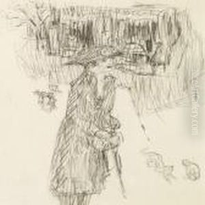 Jeune Femme Dans La Rue by Pierre Bonnard