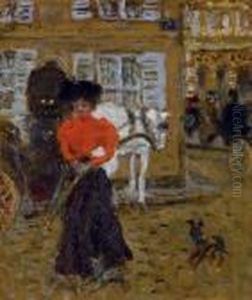 Dans La Rue, La Femme A L'ombrelle by Pierre Bonnard