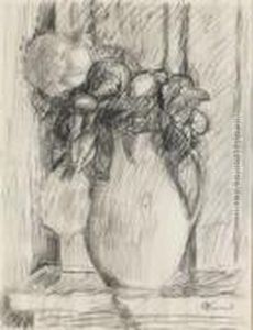 Etude Pour "roses Dans Un Vase Jaune" by Pierre Bonnard