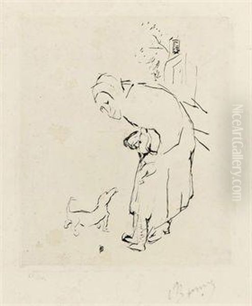 The Old Woman, The Child And The Basset Hound - view 1