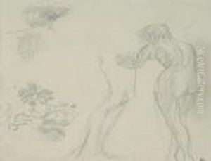 Nu Feminin Et Fleurs by Pierre Bonnard
