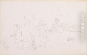La Famille Terrasse Autour De La Table by Pierre Bonnard