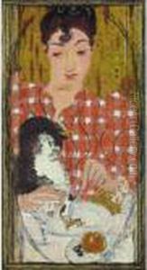 Le Corsage A Carreaux (portrait De Mme Claude Terrasse, Soeur De L'artiste)