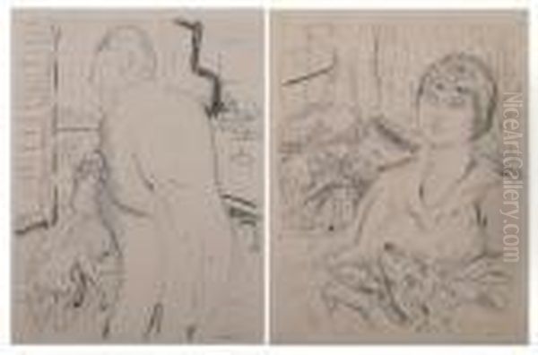 Femme Au Chien And Homme A La Redingote: Two Works - view 1